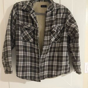 Faded Glory Black and White Sherpa Jacket